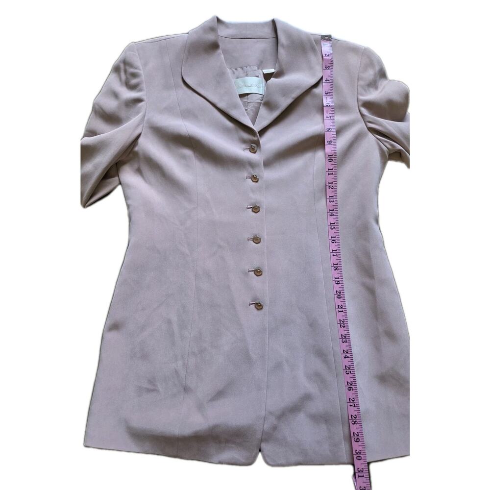 New Vtg Dana Buchman Silk 2 Pc Skirt Suit Set Size 8/ 10 Pink Career Office - Picture 7 of 10